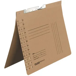 Falken 15033602 50x Pendelhefter. für DIN A4 320g/m2 Manila-RC-Krt., Behördenheftung, mit Schlitzstanzung - braun