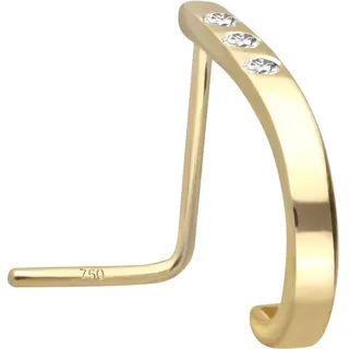 PIERCINGLINE 14/18 Karat Gold Nasenstecker 3 MOISSANITE