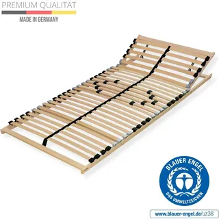 Verstellbarer Lattenrost 120x200, 7 Zonen, 28 flexible Leisten, hergestellt in Deutschland, Rahmen aus stabilem Buchenhoz, bis 150kg belastbar, Kop...