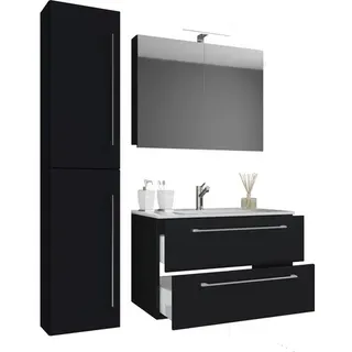 VCM Badmöbel-Set Badinos 4-tlg. Schwarz