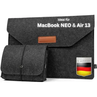 BergFilz® Laptotpasche aus Filz für MacBook NEO und MacBook Air M4 13 Zoll Hülle Tasche, Laptoptasche, Laptop Hülle, MacBook Air 13 Zoll Hülle, MacBook Zubehör, Laptophülle, MacBook Tasche 13 Zoll
