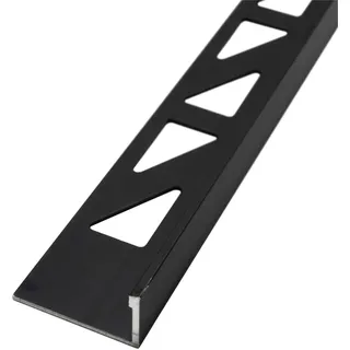 Dalsys Fliesenschiene Aluminium (eloxiert, Schwarz 2m x 8mm, Winkelprofil