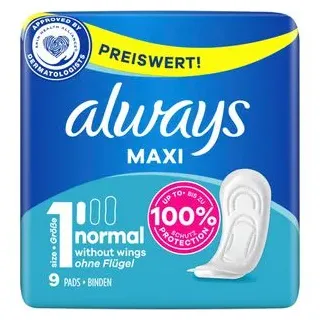 Always Damenbinden Maxi Normal 9 Stück