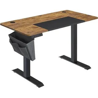 Songmics Höhenverstellbarer Schreibtisch 120 x 60 cm Vintagebraun/Mattschwarz