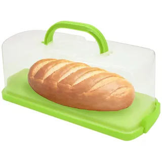 DingGreat Rechteckige Kuchen Transportbox 36x15.6x13.5cm - Kuchenbehälter mit Deckel & Tragegriff, Kuchentransportbox für Kastenkuchen, Brot und Muffins, stapelbar, spülmaschinengeeignet (Green)