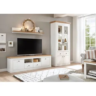 Home Affaire Wohnwand »Westminster TOPSELLER!« Set, Vitrine, Lowboard, Wandregal, 3 Stk. tlg., weiß