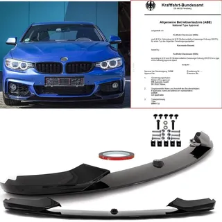 DM Autoteile Frontspoiler schwarz kompatibel für BMW F32 F33 F36 mit M-Paket