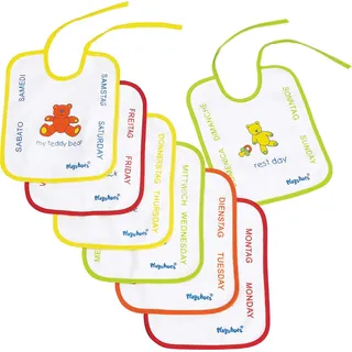 Playshoes Unisex Baby 7-Tage Binde-Lätzchen 507170, 900 - mehrfarbig, 1 Stück (1er Pack)