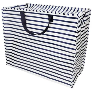 Rex London XXL Riesentasche Nautical Aufbewahrungstasche mit Reißverschluss blau gestreift ca. 58×28×48 cm