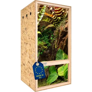 Ita Hochterrarium 60х120х60 cm mit Seitenbelüftung & Integriertem Hygrometer - Holz Terrarium aus OSB-3 Platten - Terrarien für Reptilien, Schlangen, Amphibien - EU Produkt, FSC Zertifiziert