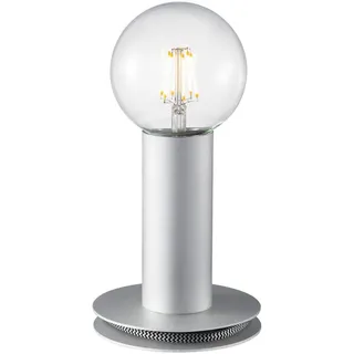 Tischleuchte, silbermatt, Industrial-Design, E27 Leuchtmittel