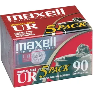 Maxell UR Normal Bias 90 Minuten / 135m Audio Recording Kassette / 5er Pack