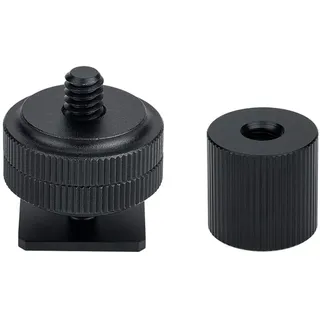 JJC Kamera Blitzschuh Adapter – Cold Shoe Base mit 1/4 Schraube, Dual Locking Muttern + Zylindermutter Set für 1/4''-20 Gerät Licht Flash Mikrofon Stativ für SmallRig Magic Arm 1498 1497