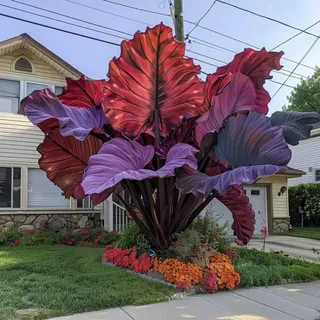 Winterharte mehrjährige-pflegeleicht,Elefantenohr winterhart-Saison-hoch lebende grüne,Garden Stakes,geeignet für All.-10rhizome-C
