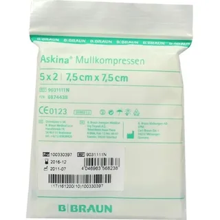 B. Braun ASKINA MULLKOMPRESSEN 7.5X7.5CM steril 5x2 st