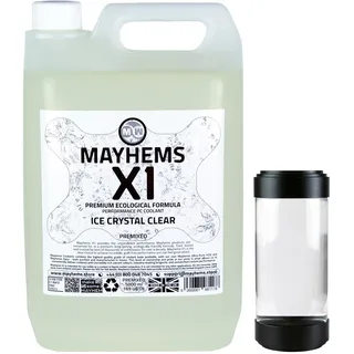 Mayhems - X1 vorgemischtes PC-Kühlmittel - Computer-Wasserkühlflüssigkeit - flüssigkeitskühlung, sparsame serie, 5 liter, ice crystal clear (klare)