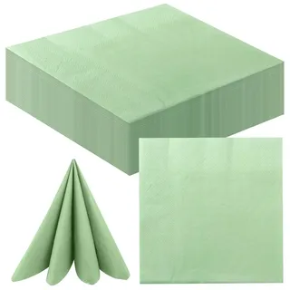 Servietten Salbeigrün,120 Stück Servietten Grün Eukalyptus Grün,33 * 33 cm,Airlaid Stoffähnlich,Einweg-Papier für Hochzeit,Party, Abendessen,Abendessen Geburtstag Brautjubiläum (A)