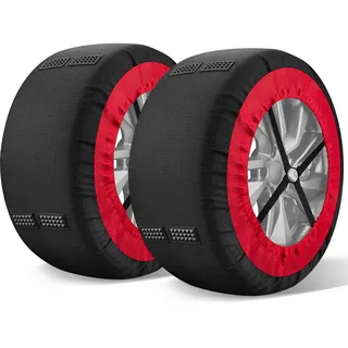 highsam SUPER Grip Snow Socks, Schneeketten Textile für Autos, EN 16662-1 Zertifizierung- 2er Set Schneesocken Anfahrhilfe, Größe S