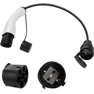 Adapter Typ 2 auf Schuko 16A 0,6m. Einfaches Laden an 230V Ladestationen/Wallbox, IP55 für E-Bikes, E-Scooter und Motorräder. Nicht für V2L