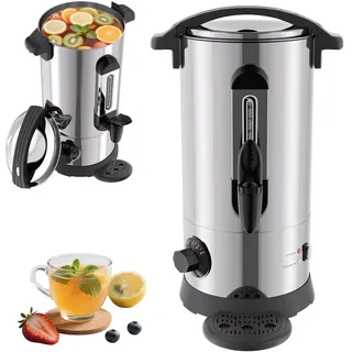 Ansobea glühweinkocher 8L, 1500W Glühweinkocher mit Thermostat,Glühweintopf Edelstahl,Einstellbare Temperatur von 30-110°C,Glühweintopf mit Zapfhahn,Heißgetränkeautomat Silber