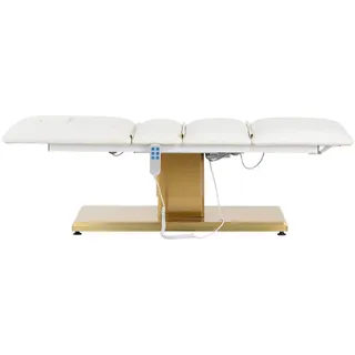 Physa Elektrische Kosmetikliege 3 Motoren 300 W 190 x 65 x 60 - 73 cm - 150 kg weiß/golden Behandlungsliege Kosmetikstuhl