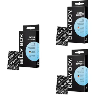 BILLY BOY Kondome extra feucht 6er x 3 | 52 mm | ORIGINAL Kondome mit mehr Gleitfilm | 6 x 3 (18 Stück)