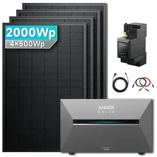 Balkonkraftwerk 2000W mit Speicher Anker Solix Solarbank 3 E2700 Pro Komplettset