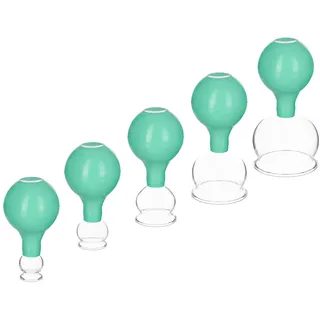 5x Schröpfgläser aus Glas Saugball Vakuum Massage Schröpfen Cupping Schröpfglas