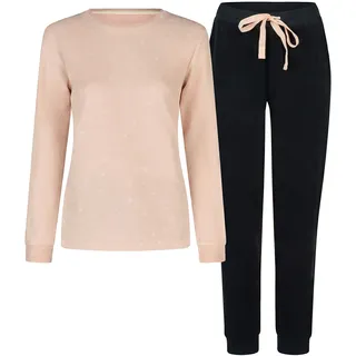 By Louise Damen Frottee Pyjama Schlafanzug Nachtwäsche lang Rosa, Farbe:Mehrfarbig, Grösse:XL - XL