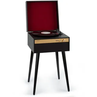 Auna Plattenspieler mit Lautsprecher, Plattenspieler mit Bluetooth & Standfüßen, Retro-Schallplattenspieler Bluetooth Transmitter & Receiver, Moderner für Schallplatten