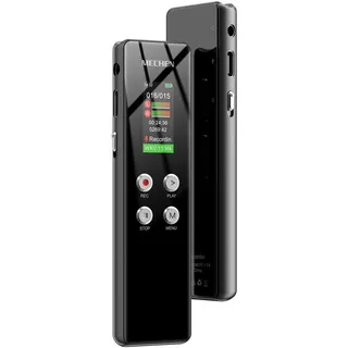 MECHEN 64GB Diktiergerät, One-Touch-Aufnahme, Sprachsteuerung, 1536kbps Tragbares Digitales Voice Recorder, USB C, für Interviews/Klassen/Meeting