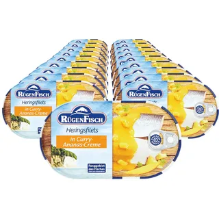 Rügenfisch Heringsfilet in Curry-Ananas-Creme 200 g, 19er Pack