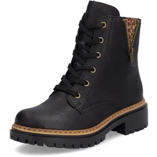 Rieker Damen Schnürstiefeletten 72617, Frauen Stiefeletten,schnürboots,reißverschluss,Boots,Stiefel,Bootee,Booties,schwarz (00),40 EU / 6.5 UK
