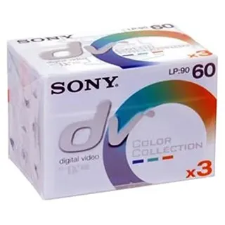 Sony - Digital Video-Kassette, Premium Qualität Color Collection, 3 Kassetten mit je 60 Minuten