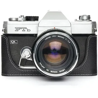Handarbeit aus echtem echtem Leder halb Kamera Tasche Abdeckung für Canon FTB FT FT QL TLB TL TX schwarz Farbe