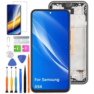 Ersatz Display für Samsung Galaxy A54 LCD-Bildschirm TFT , A546V A546U A546B A546E A5460 Bildschirm LCD Display Touch Digitizer Assembly Reparaturteile Kit( Ohne Fingerabdruck, Schwarz mit Rahmen)