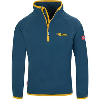 TROLLKIDS Kids Nordland Half Zip 92, Mystic Blue/Yellow