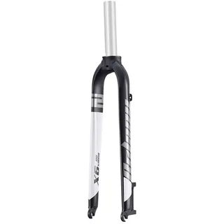 LHHL Mountainbike Starrgabel 26/27,5/29" Zoll 1-1/8" Vorderradgabel Fahrrad Gewindelos Gerades Rohr MTB Gabeln QR 9X100mm Scheibenbremse Aluminium-Legierung(White,26")