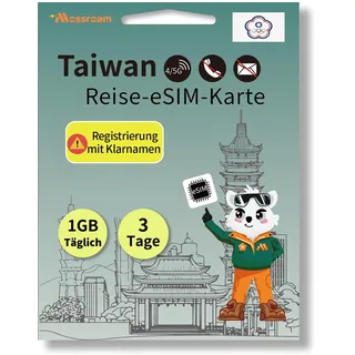 Taiwan eSIM für Reisende – Schnelle 4G LTE-Mobildaten, täglich 1 GB Highspeed-Daten, 3-Tage-Prepaid-Tarif | Keine SIM-Karte erforderlich | Einfache Einrichtung | Bleiben Sie jederzeit verbunden