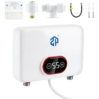 Mini-Warmwasserbereiter, Elektronischer Durchlauferhitzer, Küche 220V 5500W elektrische Warmwasserbereiter tankloser mit LED Temperaturanzeige, Elektrisch Instant Klein Durchlauferhitzer für Küche,Bad