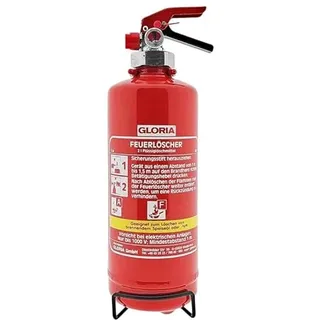 Gloria - Fettbrandfeuerlöscher FDA 2-2 Liter - Für die Brandklassen A und F - Frostsicher und Fluorfrei - inkl Halterung und aktueller Prüfplakette