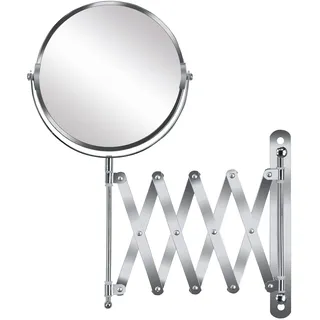 KLEINE WOLKE Kosmetikspiegel Move Mirror mit 5-facher Vergrößerung, Größe: 20 x 37,5 x 2 cm, Material: Metall/ Glas, Silber