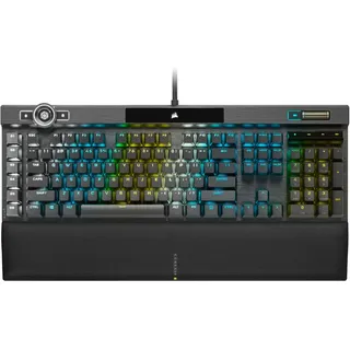 Corsair K100 RGB Corsair OPX (Handgelenkauflage-USB-Anschluss-Lautstärkeregler-Makro-Tasten-ausklappbare Füße-Ziffernblock), Schwarz