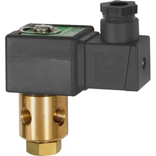 Riegler 3/2-Wege-MV., MS, NC, direktg. 24 V DC, NBR, Rp 1/8, PN 0-7 bar