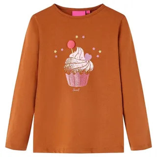 vidaXL Kinder Langarmshirt Eiscreme Langarm T-Shirt Jungen Kindershirt Cognac 104