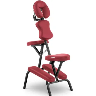 Physa Massagestuhl klappbar mobiler Massagehocker Massagen-Stuhl 130 kg rot