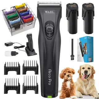 Agrarzone Edition Wahl Moser Arco Pro Hundeschermaschine 2x Akku - Aufsteckkamm Set und Akku -Schermaschine Hund mit hervorragender Leistung - Rasierer, Trimmer, Tierhaarschneider Pfoten & Katzen