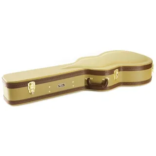 FAME Gitarrentasche (Gitarrenkoffer wetterfester Formkoffer für Konzertgitarre Gitarrencase mit Zubehörfach und robusten Metallschnallen Tweed Case Holzkern rotes Plüsch-Innenfutter Zubehörfach, Gitarrenkoffer und Gitarrentaschen, Gitarrenkoffer Konzertgitarre), Gitarrenkoffer, wetterfester Formkoffer, Gitarrencase mit