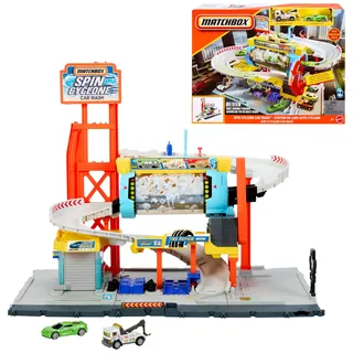 Matchbox Spielset Rotierende Waschstraße mit Fahrzeugen