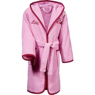 Erwin Müller Kinderbademantel Kinder-Bademantel mit Kapuze, Rückenlänge: 65 cm, Frottier, mit Kapuze/mit Aufsatztasche:, default, Walk-Frottier Uni/Motiv: Eule/Tiermotive: Eule rosa Rückenlänge: 65 cm | 86/92